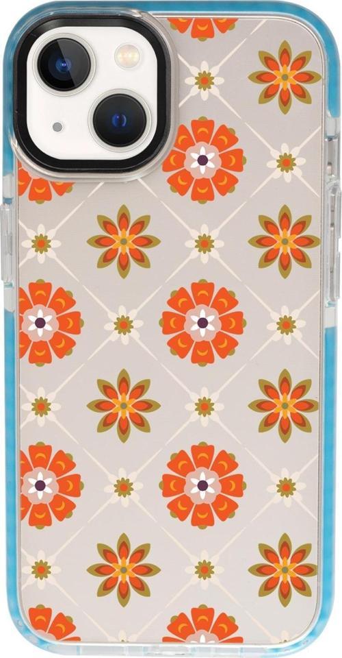 İphone 13 Uyumlu Nostaljik Motifler Desenli Candy Bumper Silikonlu Telefon Kılıfı