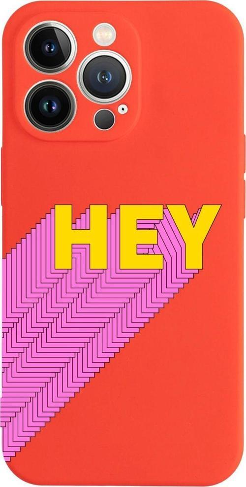 İphone 13 Pro Hey Tasarımlı Kırmızı Telefon Kılıfı