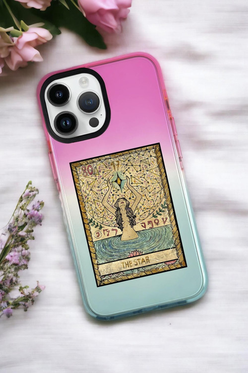 İphone 13 Pro Uyumlu The Star Desenli Premium Rainbow Silikonlu Telefon Kılıfı