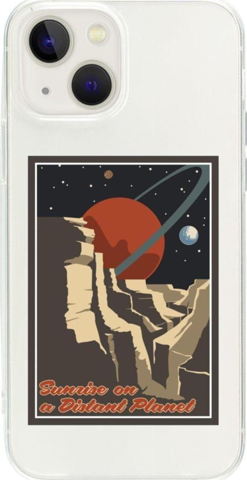 İphone 13 Sunrise On Planet Tasarımlı Şeffaf Telefon Kılıfı