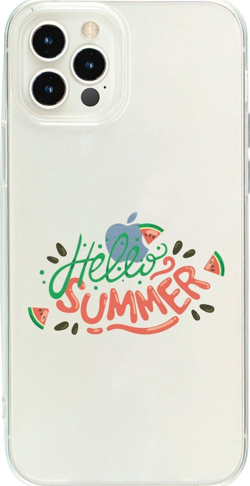 İphone 13 Pro Max Hello Summer Desenli Şeffaf Telefon Kılıfı