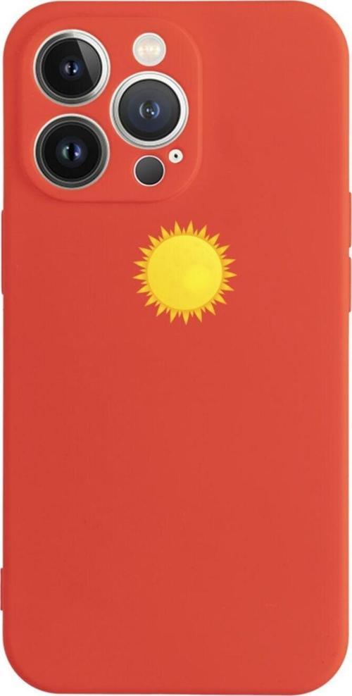 İphone 13 Pro Sun Tasarımlı Kırmızı Telefon Kılıfı