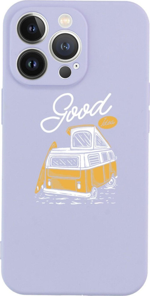 İphone 13 Pro Good Karavan Tasarımlı Lila Telefon Kılıfı