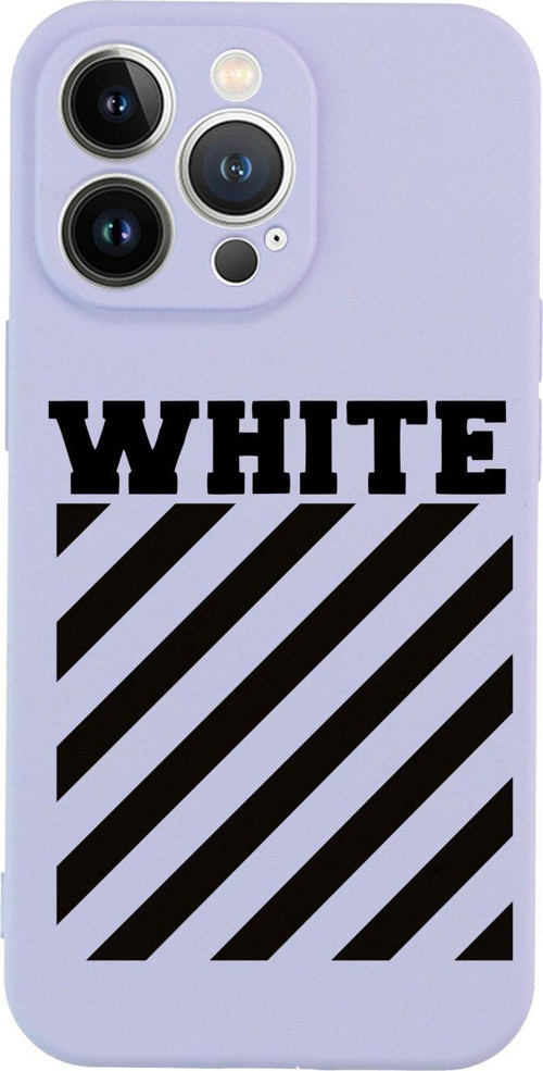İphone 13 Pro White Tasarımlı Lila Telefon Kılıfı