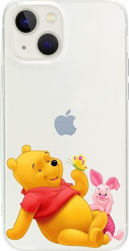İphone 13 Pooh Desenli Şeffaf Telefon Kılıfı