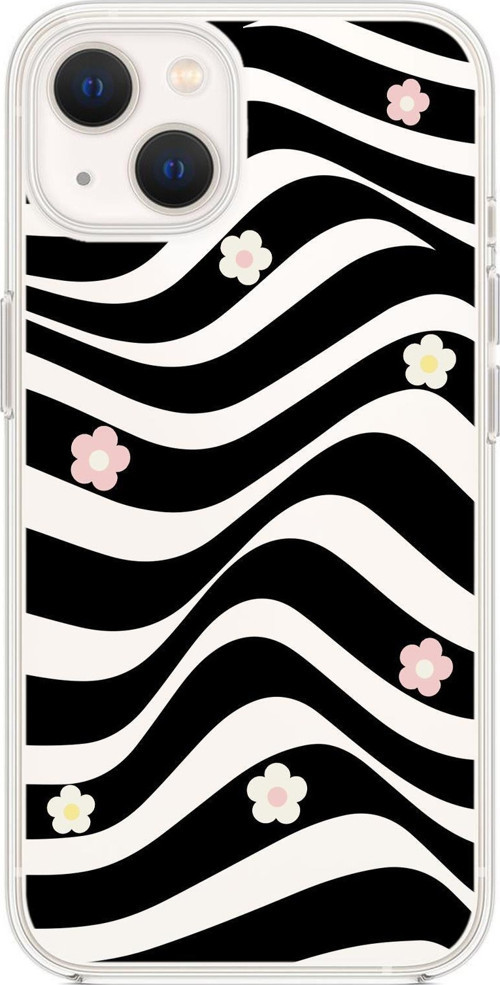 İphone 13 Uyumlu Flowers İn Illusion Premium Şeffaf Silikon Kılıf