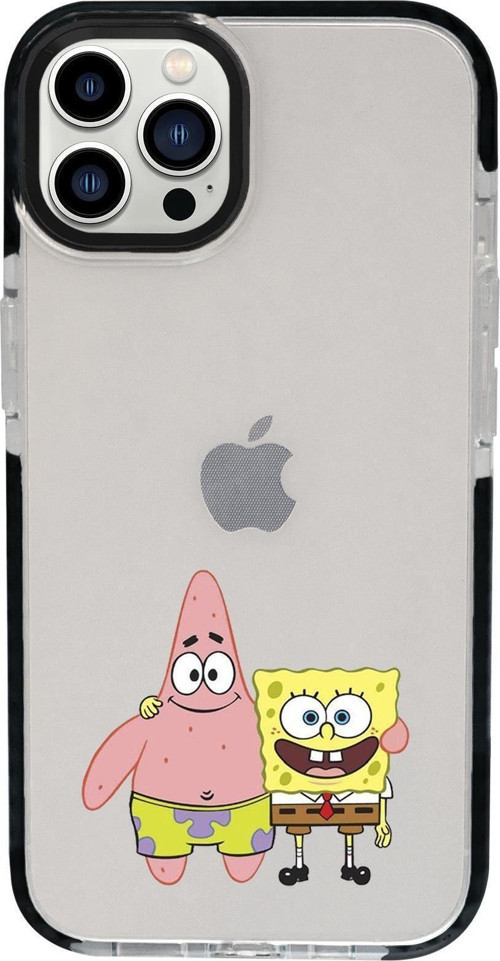 İphone 13 Pro Max Sünger Bob Ve Patrickstar Candy Bumper Darbe Emci Silikonlu Telefon Kılıfı