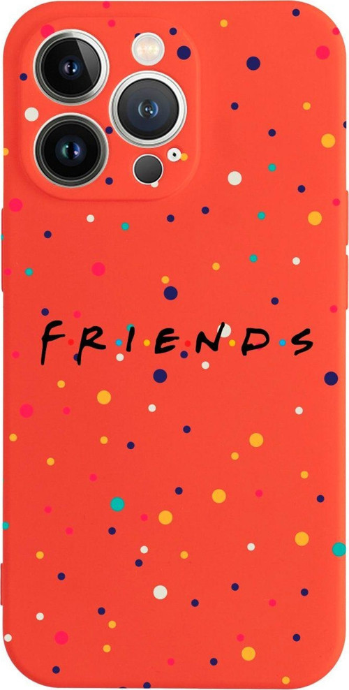 İphone 13 Pro Friends Tasarımlı Kırmızı Telefon Kılıfı