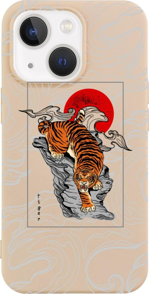 İphone 13 Tiger Tasarımlı Pembe Telefon Kılıfı