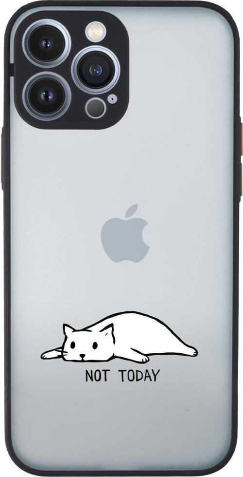 İphone 13 Pro Max Uyumlu Not Today Desenli Kamera Korumalı Buzlu Şeffaf Lüx Telefon Kılıfı
