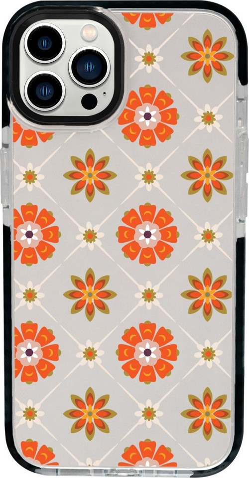 İphone 13 Pro Max Uyumlu Nostaljik Motifler Desenli Candy Bumper Silikonlu Telefon Kılıfı