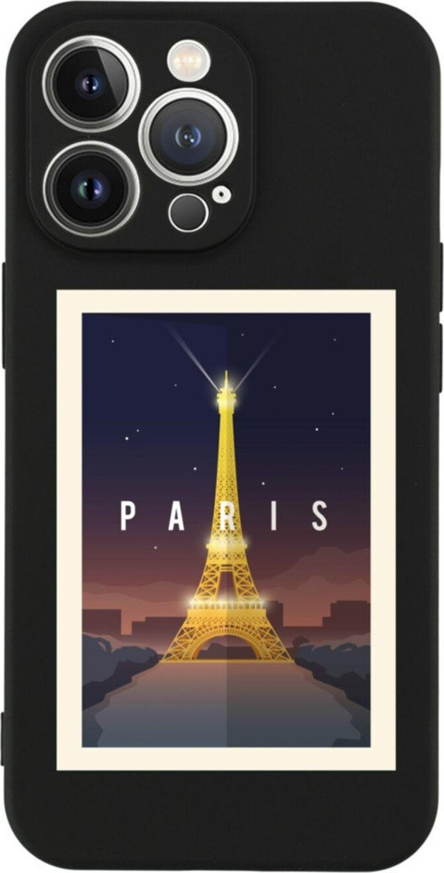 İphone 13 Pro Paris Tasarımlı Siyah Telefon Kılıfı