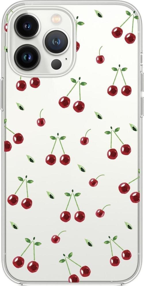 İphone 13 Pro Max Uyumlu Kiraz Premium Şeffaf Silikon Kılıf