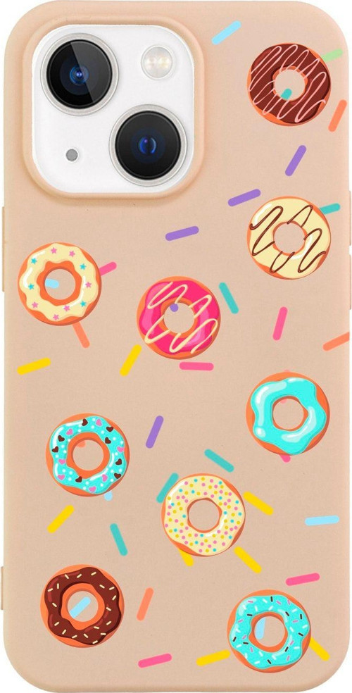 İphone 13 Donuts Tasarımlı Pembe Telefon Kılıfı