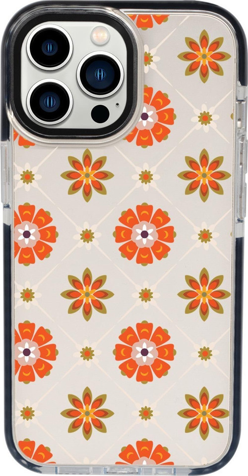 İphone 13 Pro Uyumlu Nostaljik Motifler Desenli Candy Bumper Silikonlu Telefon Kılıfı