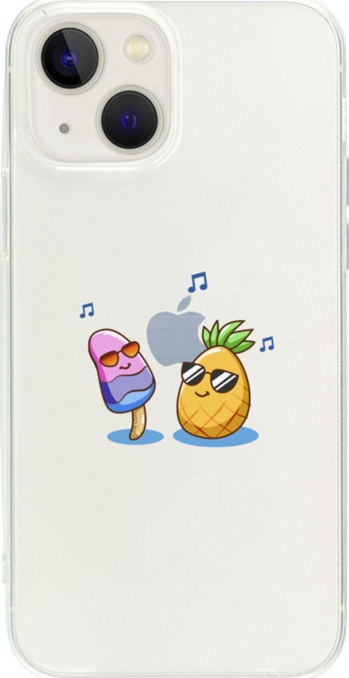 İphone 13 Dondurma Ve Ananas Şeffaf Telefon Kılıfı