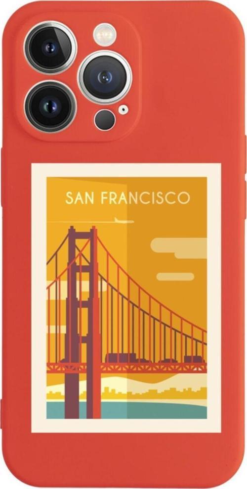 İphone 13 Pro San Francisco Tasarımlı Kırmızı Telefon Kılıfı