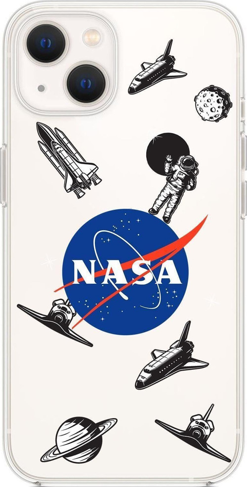 İphone 13 Mini Uyumlu Nasa Desenli Premium Silikonlu Şeffaf Telefon Kılıfı
