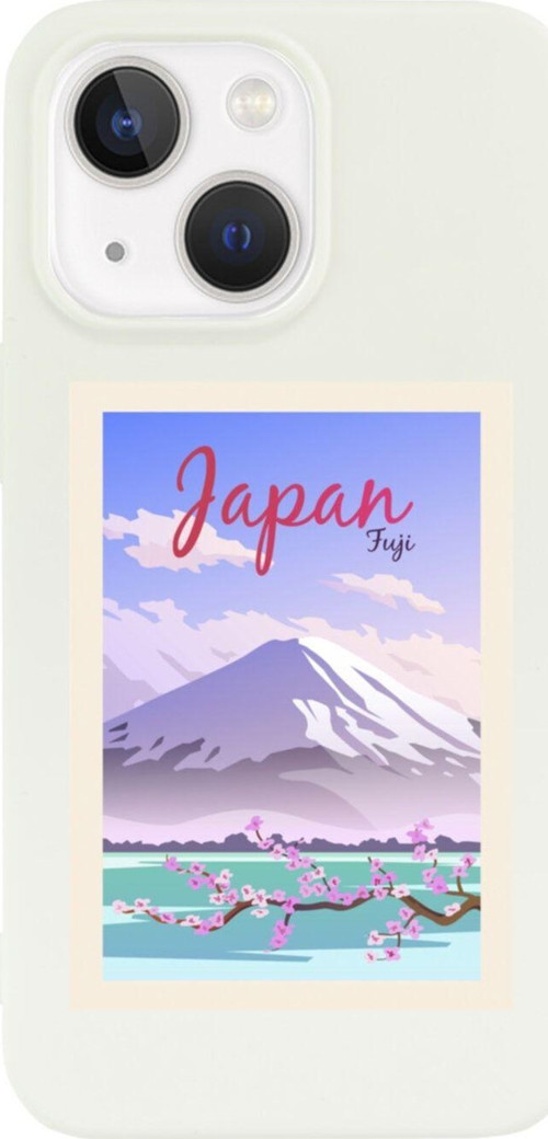 İphone 13 Japan Fuji Tasarımlı Beyaz Telefon Kılıfı