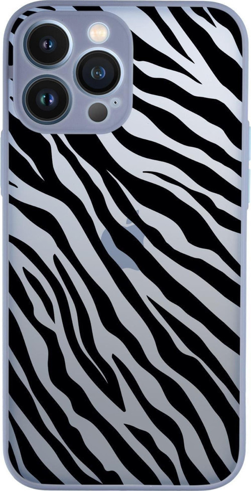 İphone 13 Pro Max Uyumlu Zebra Pattern Kamera Korumalı Buzlu Şeffaf Lüx Telefon Kılıfı