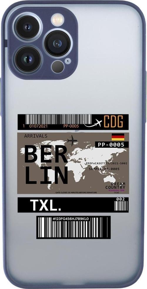 İphone 13 Pro Max Uyumlu Berlin Desenli Kamera Korumalı Buzlu Şeffaf Lüx Telefon Kılıfı
