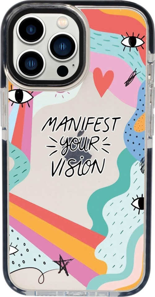 İphone 13 Pro Manifest Your Vision Candy Bumper Darbe Emci Silikonlu Telefon Kılıfı