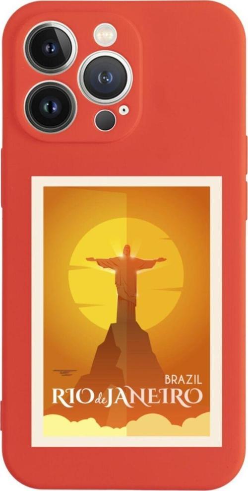 İphone 13 Pro Brezilya Art Tasarımlı Kırmızı Telefon Kılıfı