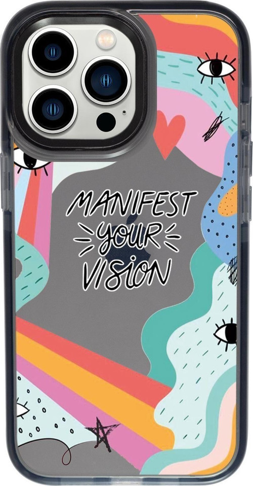 İphone 13 Pro Manifest Your Vision Candy Bumper Darbe Emci Silikonlu Telefon Kılıfı