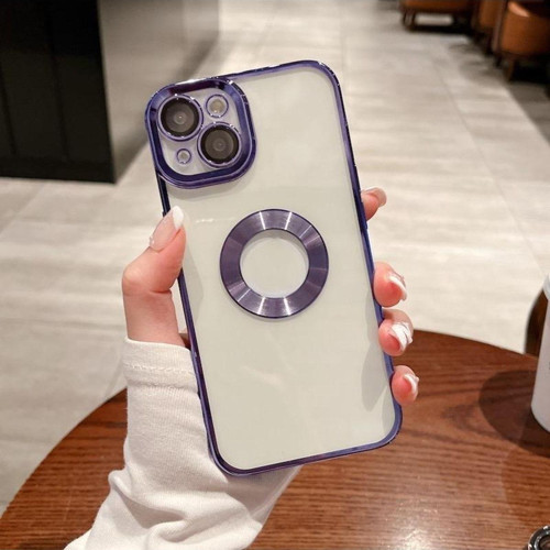 İphone 13 Logo Detaylı Lens Korumalı Renkli Çerçeve Detaylı Şeffaf Silikon Kılıf Mchzr