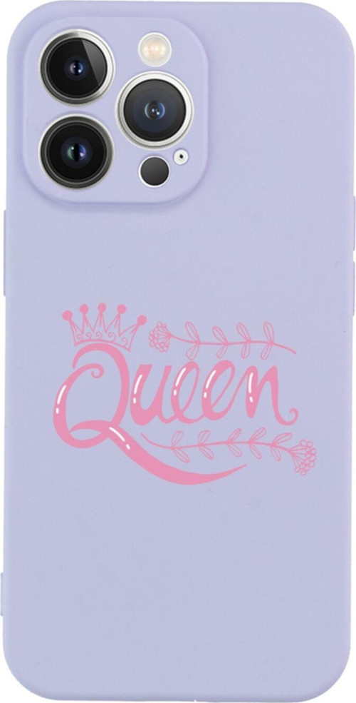 İphone 13 Pro Queen Tasarımlı Lila Telefon Kılıfı