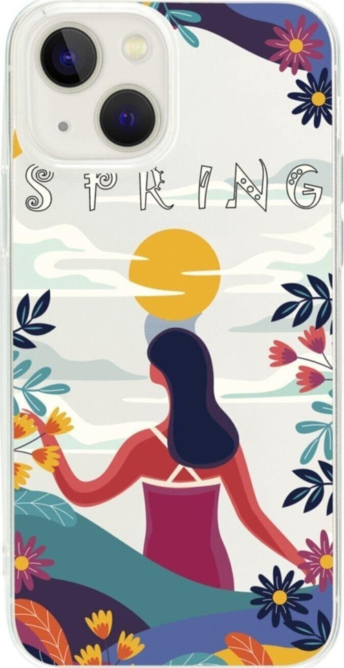 İphone 13 Spring Tasarımlı Şeffaf Telefon Kılıfı