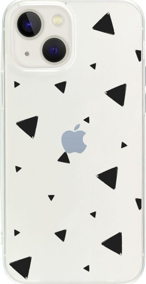 İphone 13 Black Triangle Tasarımlı Şeffaf Telefon Kılıfı