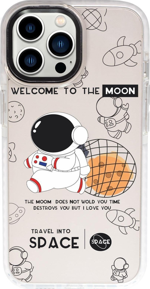 İphone 13 Pro Max Sevimli Astronot Candy Bumper Darbe Emci Silikonlu Telefon Kılıfı