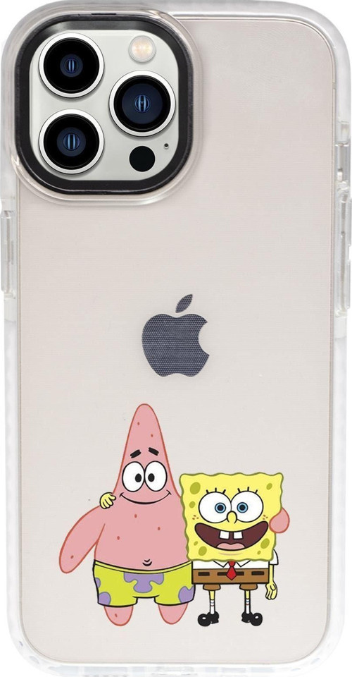 İphone 13 Pro Max Sünger Bob Ve Patrickstar Candy Bumper Darbe Emci Silikonlu Telefon Kılıfı.