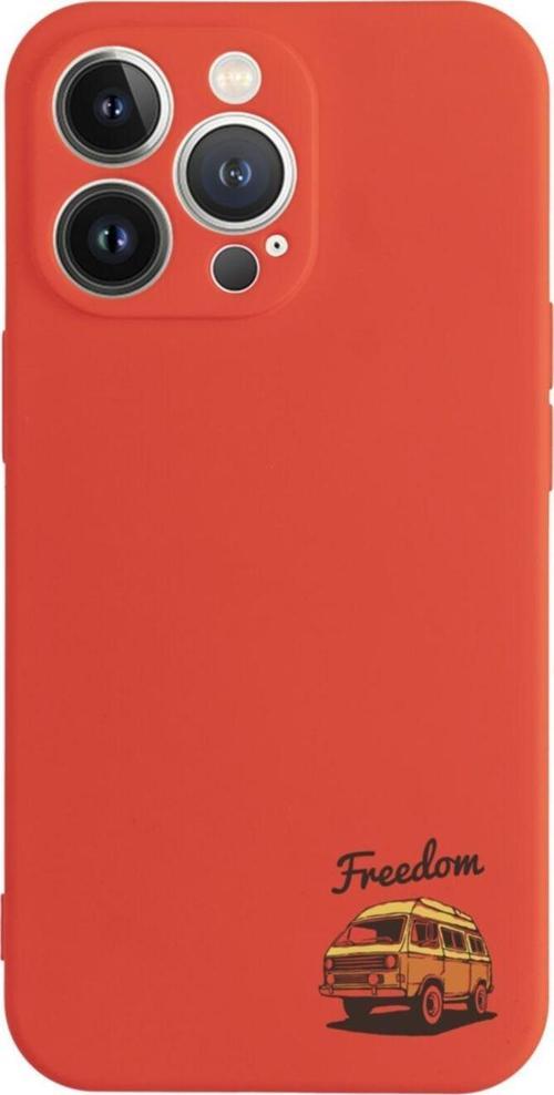 İphone 13 Pro Freedom Caravan Tasarımlı Kırmızı Telefon Kılıfı