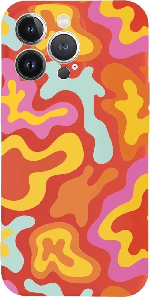 İphone 13 Pro Uyumlu Colourful Wave Tasarımlı Lansman Telefon Kılıfı
