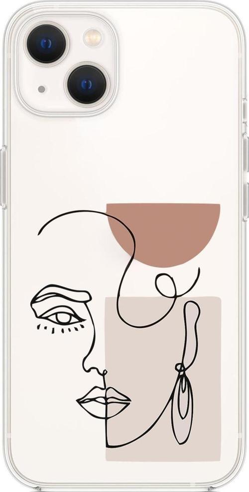 İphone 13 Uyumlu Women Art Desenli Premium Silikonlu Şeffaf Telefon Kılıfı