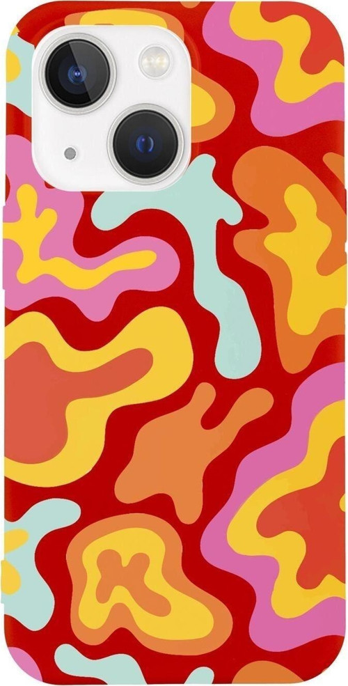 İphone 13 Uyumlu Colourful Wave Tasarımlı Lansman Telefon Kılıfı