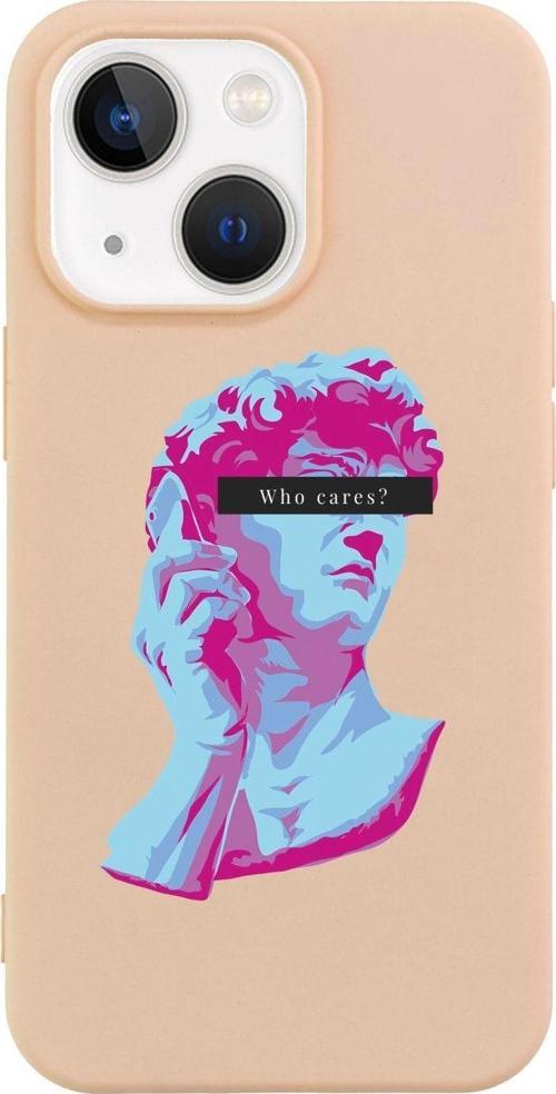 İphone 13 Who Cares Tasarımlı Pembe Telefon Kılıfı