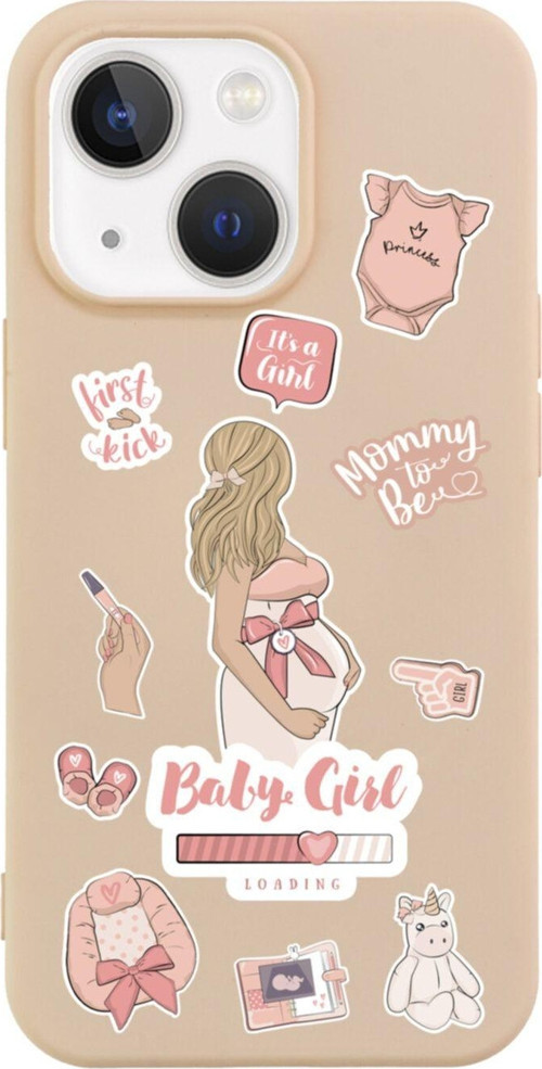 İphone 13 Baby Girl Tasarımlı Pembe Telefon Kılıfı