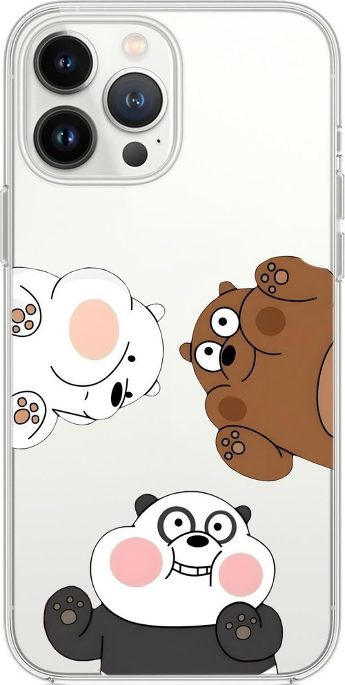 İphone 13 Pro Max Uyumlu Cute Animals Desenli Premium Şeffaf Silikon Kılıf
