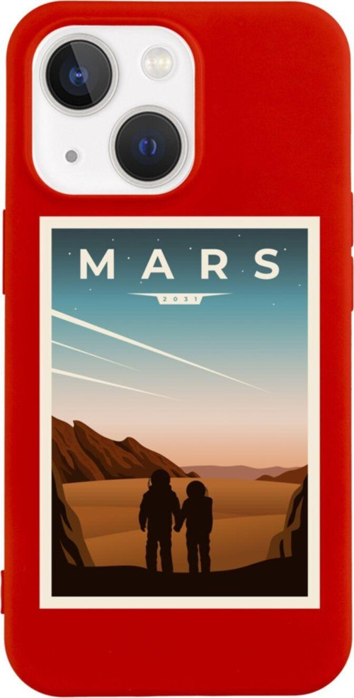 İphone 13 Mars Tasarımlı Kırmızı Telefon Kılıfı