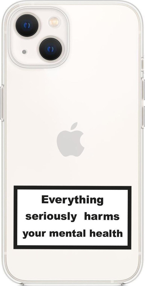 İphone 13 Mini Uyumlu Everythink Desenli Premium Silikonlu Şeffaf Telefon Kılıfı