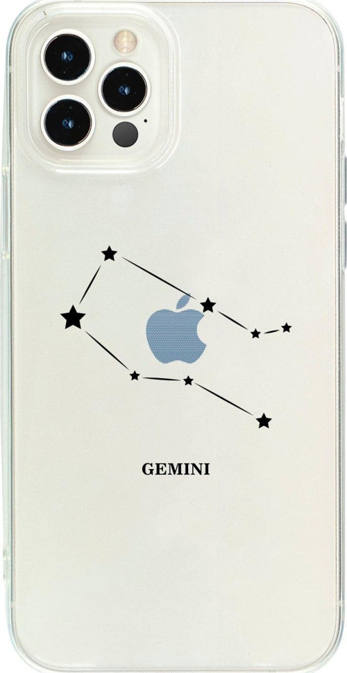 İphone 13 Pro Max Ikizler Yıldız Desenli Şeffaf Telefon Kılıfı