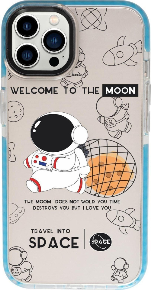 İphone 13 Pro Max Sevimli Astronot Candy Bumper Darbe Emci Silikonlu Telefon Kılıfı