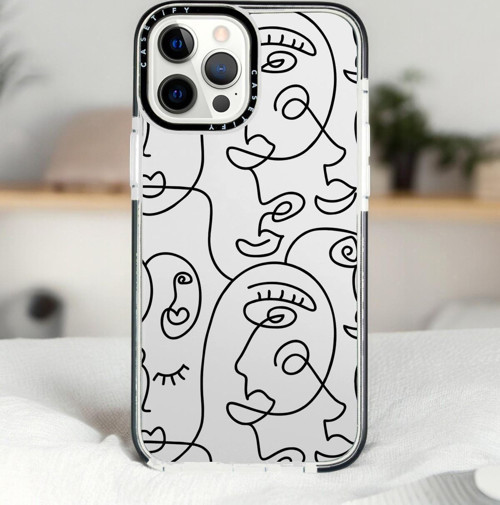 İphone 13 Pro Face Art Desenli Casetify Darbe Emci Silikonlu Telefon Kılıfı
