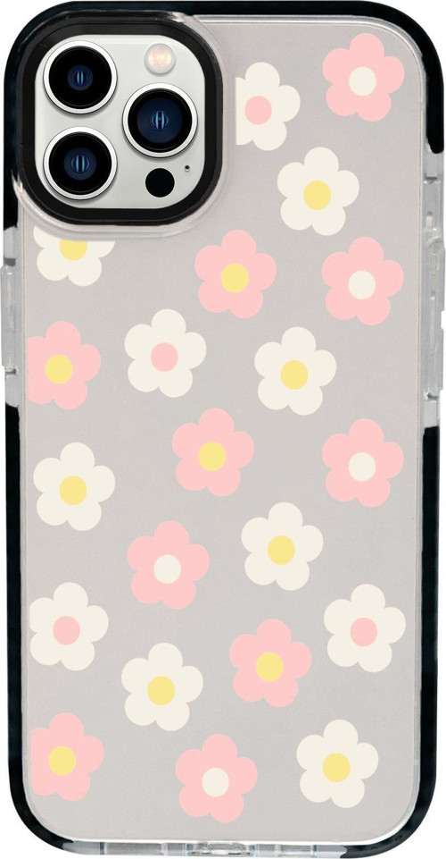 İphone 13 Pro Max Uyumlu Minik Çiçekler Desenli Candy Bumper Silikonlu Telefon Kılıfı