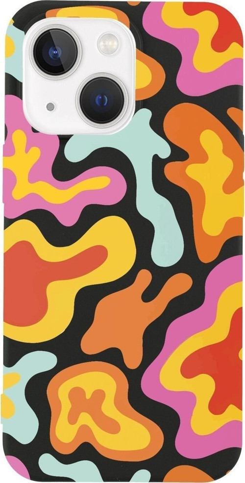 İphone 13 Uyumlu Colourful Wave Tasarımlı Lansman Telefon Kılıfı