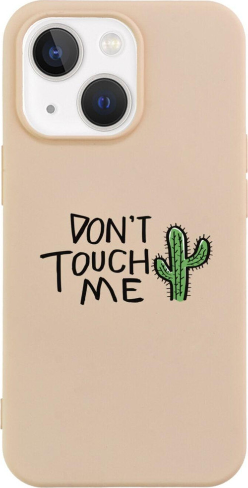 İphone 13 Don'T Touch Me Tasarımlı Pembe Telefon Kılıfı