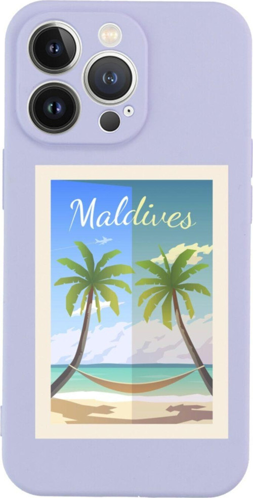 İphone 13 Pro Maldives Tasarımlı Lila Telefon Kılıfı